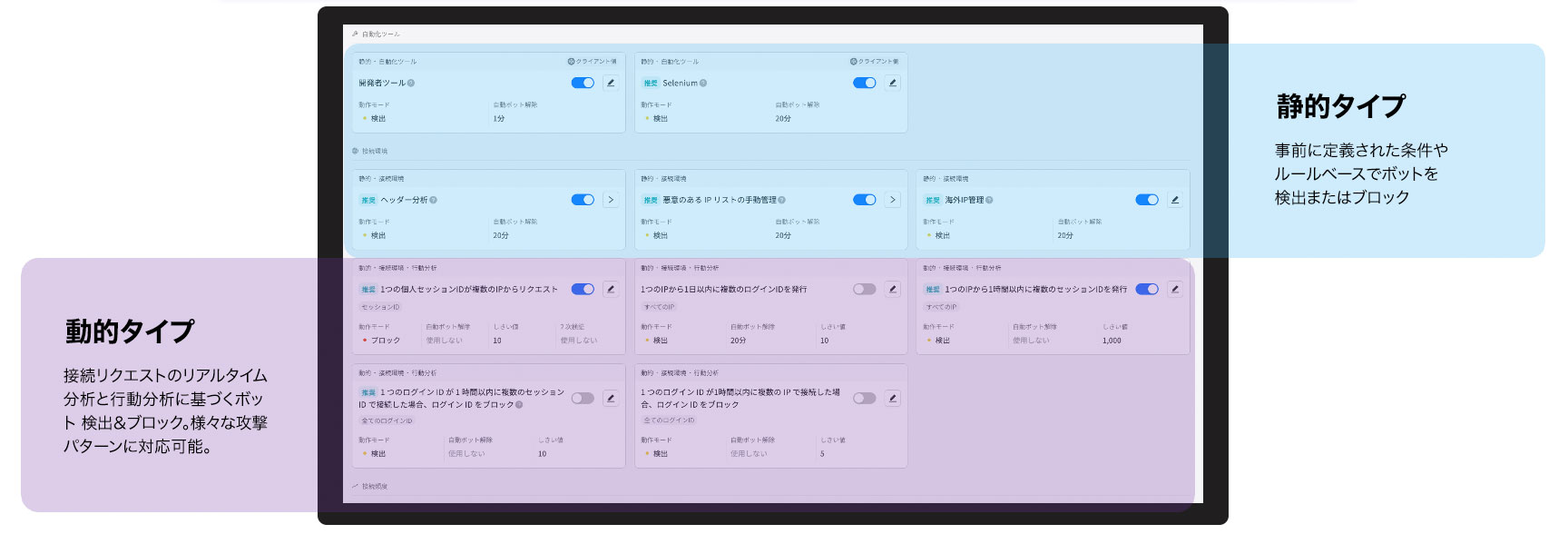 ポイント④ 様々な種類のポリシーをリアルタイムで設定・適用可